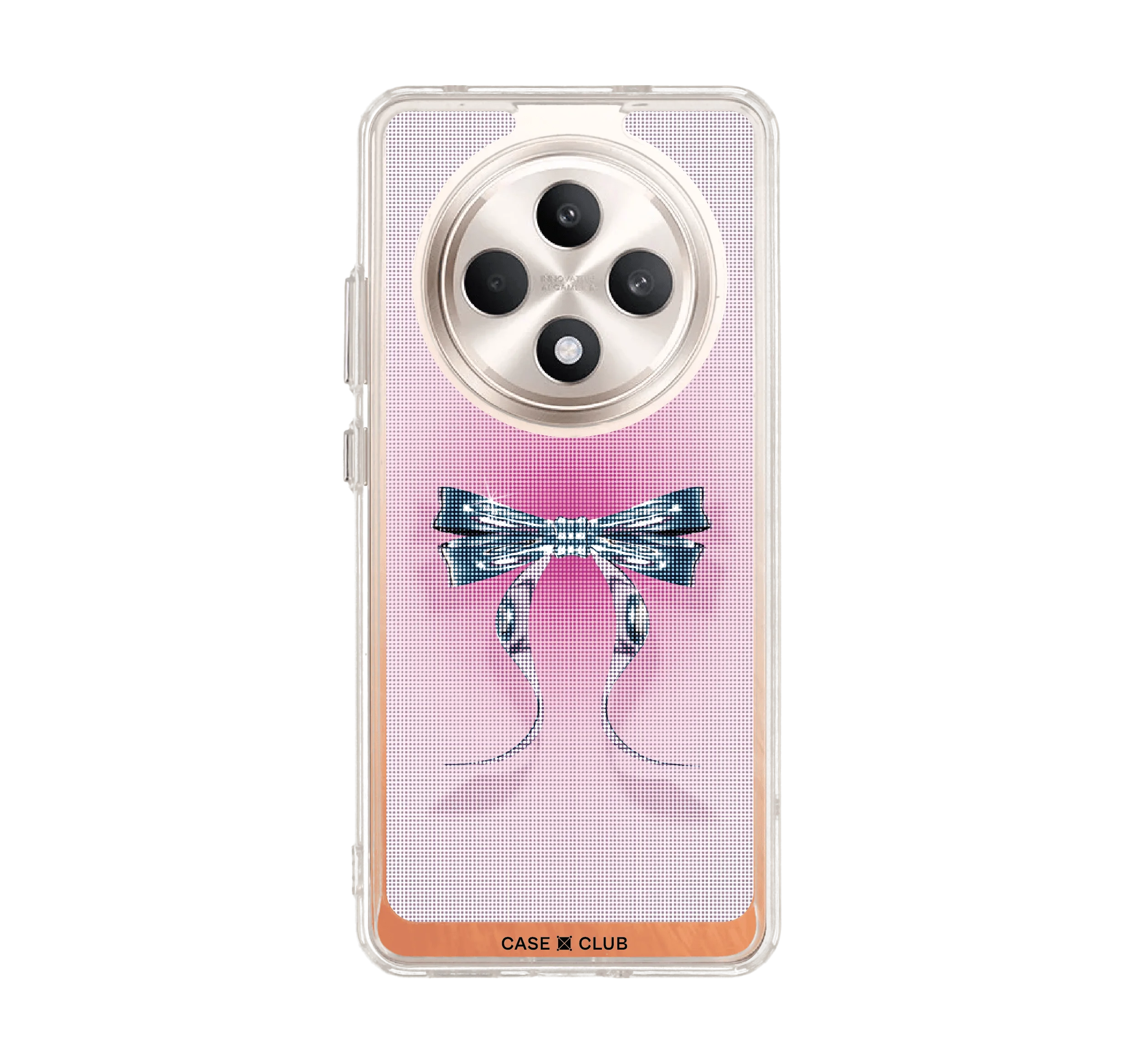 เคสใส oppo reno 12f ริบบิ้นฮาล์ฟโทนสีฟ้าชมพู